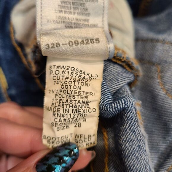 True Religion Low-Rise Boot Cut Medium Wash Distressed Jeans | 28 - Picture 12 of 15